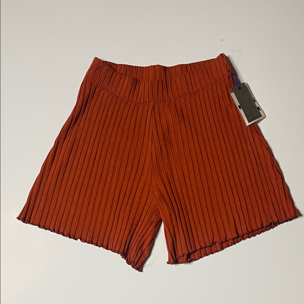 Simon Miller High Waist Rust Rib Shorts. Small. NWT.